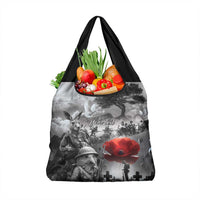 Black ANZAC Day The Battle of Lone Pine Grocery Bag Kiwi-Kangaroo Soldier Lest We Forget