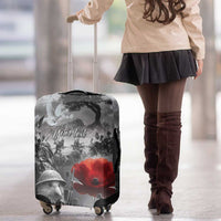Black ANZAC Day The Battle of Lone Pine Luggage Cover Kiwi-Kangaroo Soldier Lest We Forget