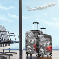 Black ANZAC Day The Battle of Lone Pine Luggage Cover Kiwi-Kangaroo Soldier Lest We Forget