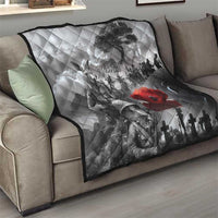 Black ANZAC Day The Battle of Lone Pine Quilt Kiwi-Kangaroo Soldier Lest We Forget