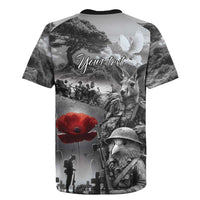 Black ANZAC Day The Battle of Lone Pine Rugby Jersey Kiwi-Kangaroo Soldier Lest We Forget LT9 - Polynesian Pride