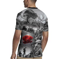 Black ANZAC Day The Battle of Lone Pine Rugby Jersey Kiwi-Kangaroo Soldier Lest We Forget LT9 - Polynesian Pride