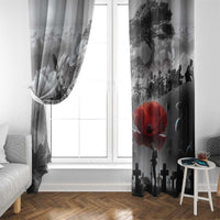 Black ANZAC Day The Battle of Lone Pine Window Curtain Kiwi-Kangaroo Soldier Lest We Forget