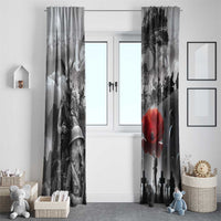 Black ANZAC Day The Battle of Lone Pine Window Curtain Kiwi-Kangaroo Soldier Lest We Forget