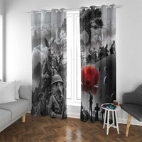 Black ANZAC Day The Battle of Lone Pine Window Curtain Kiwi-Kangaroo Soldier Lest We Forget