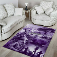 Purple ANZAC Day The Battle of Lone Pine Area Rug Kiwi-Kangaroo Soldier Lest We Forget