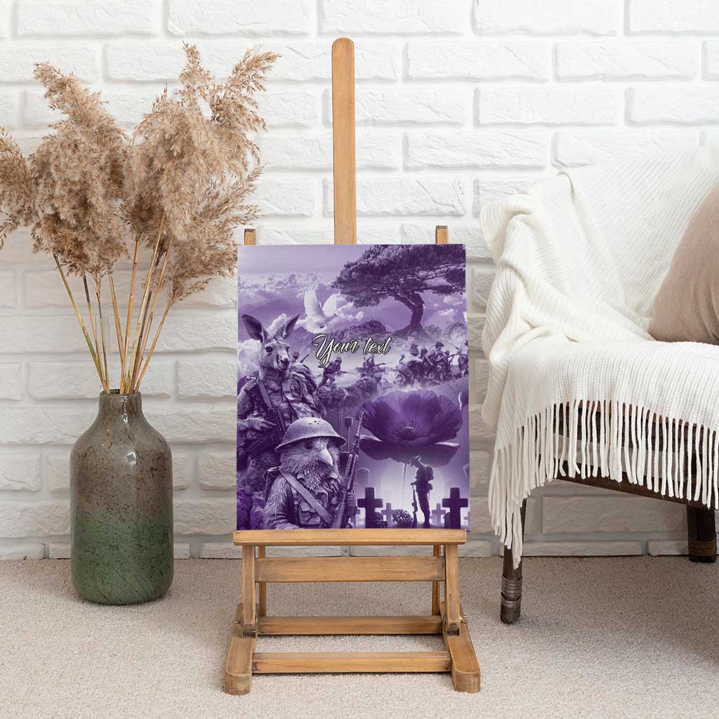 Purple ANZAC Day The Battle of Lone Pine Canvas Wall Art Kiwi-Kangaroo Soldier Lest We Forget