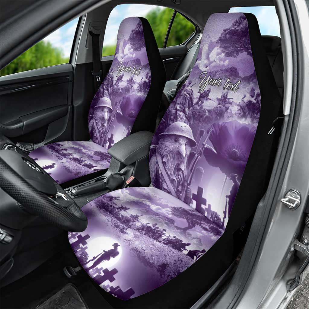 Purple ANZAC Day The Battle of Lone Pine Car Seat Cover Kiwi-Kangaroo Soldier Lest We Forget
