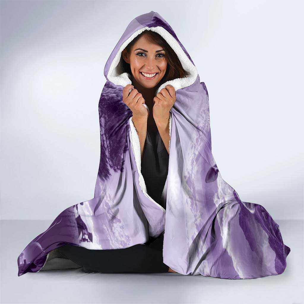 Purple ANZAC Day The Battle of Lone Pine Hooded Blanket Kiwi-Kangaroo Soldier Lest We Forget