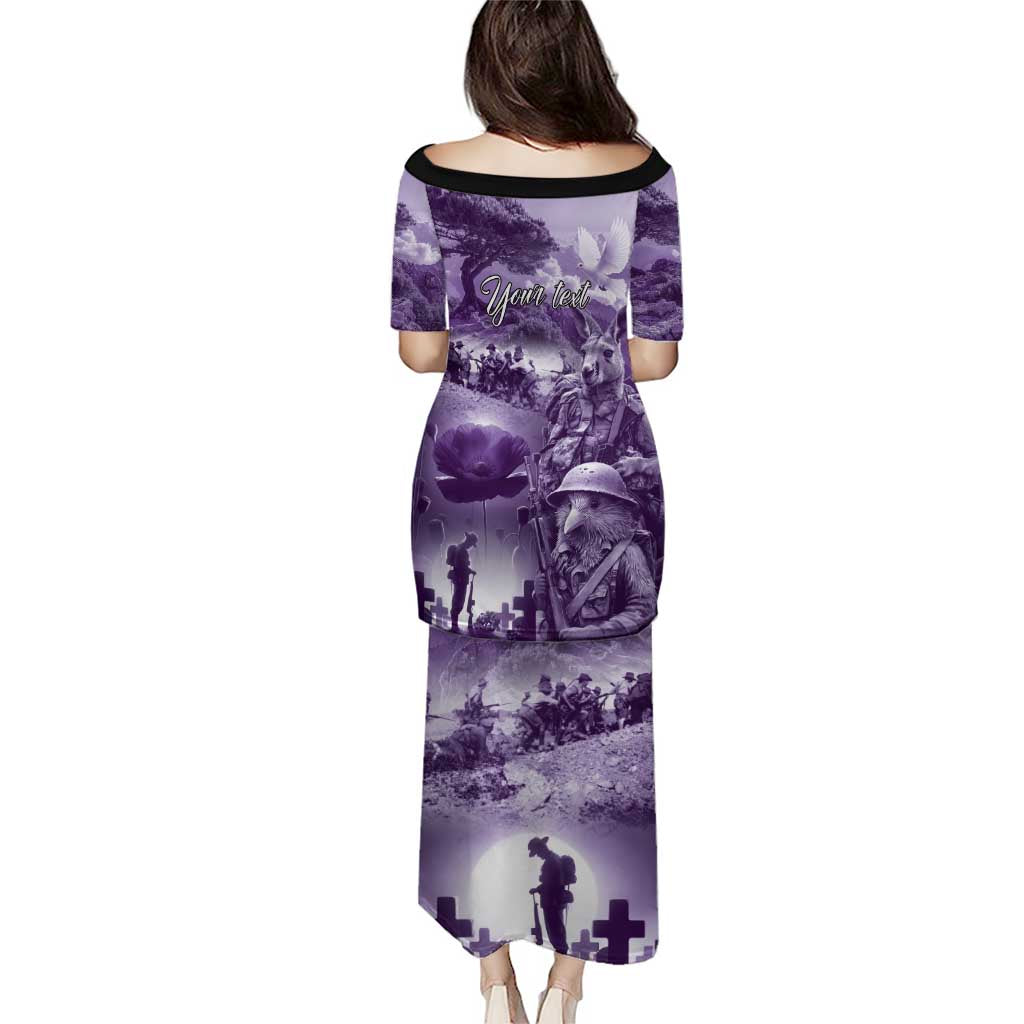 Purple ANZAC Day The Battle of Lone Pine Puletasi Kiwi-Kangaroo Soldier Lest We Forget