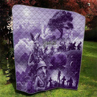 Purple ANZAC Day The Battle of Lone Pine Quilt Kiwi-Kangaroo Soldier Lest We Forget