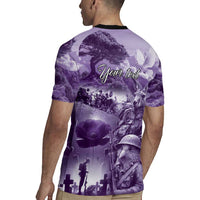 Purple ANZAC Day The Battle of Lone Pine Rugby Jersey Kiwi-Kangaroo Soldier Lest We Forget