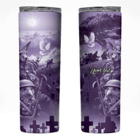 Purple ANZAC Day The Battle of Lone Pine Skinny Tumbler Kiwi-Kangaroo Soldier Lest We Forget LT9 Purple - Polynesian Pride