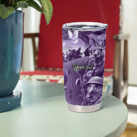 Purple ANZAC Day The Battle of Lone Pine Tumbler Cup Kiwi-Kangaroo Soldier Lest We Forget LT9 - Polynesian Pride