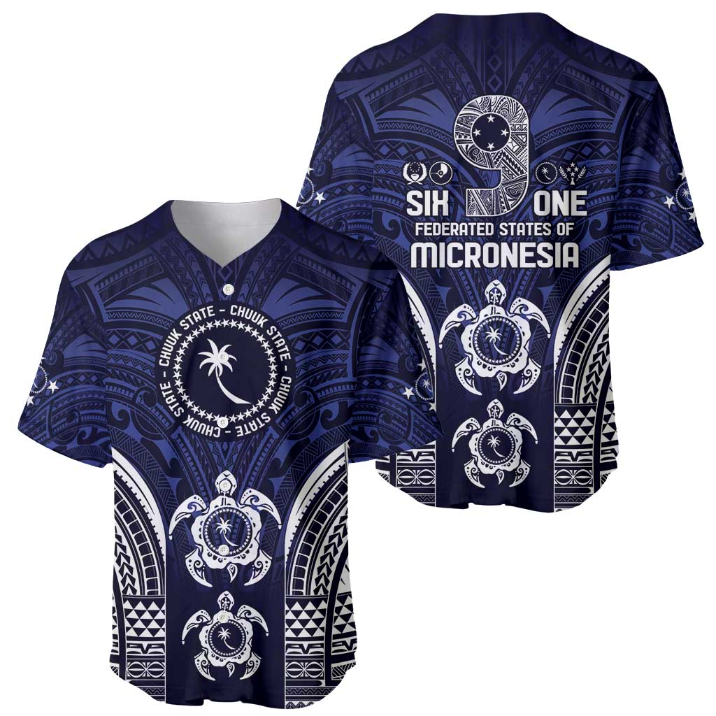 FSM Chuuk States Baseball Jersey Micronesia Six 9 One Polynesian Tribal Pattern LT9 - Polynesian Pride