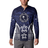 FSM Chuuk States Button Sweatshirt Micronesia Six 9 One Polynesian Tribal Pattern