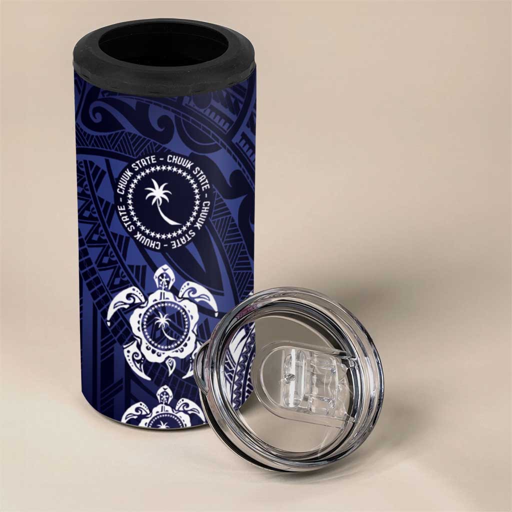 FSM Chuuk States 4 in 1 Can Cooler Tumbler Micronesia Six 9 One Polynesian Tribal Pattern