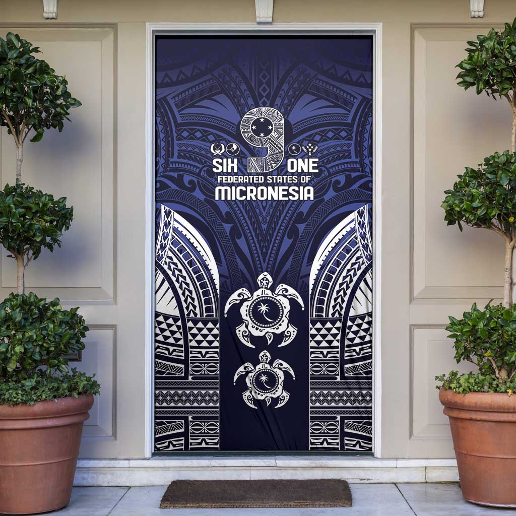 FSM Chuuk States Door Cover Micronesia Six 9 One Polynesian Tribal Pattern - Polynesian Pride
