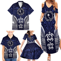 FSM Chuuk States Family Matching Summer Maxi Dress and Hawaiian Shirt Micronesia Six 9 One Polynesian Tribal Pattern
