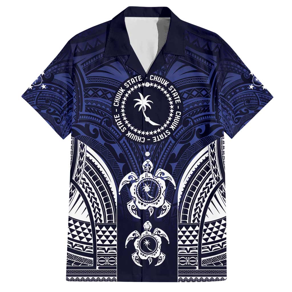 FSM Chuuk States Hawaiian Shirt Micronesia Six 9 One Polynesian Tribal Pattern LT9 Blue - Polynesian Pride