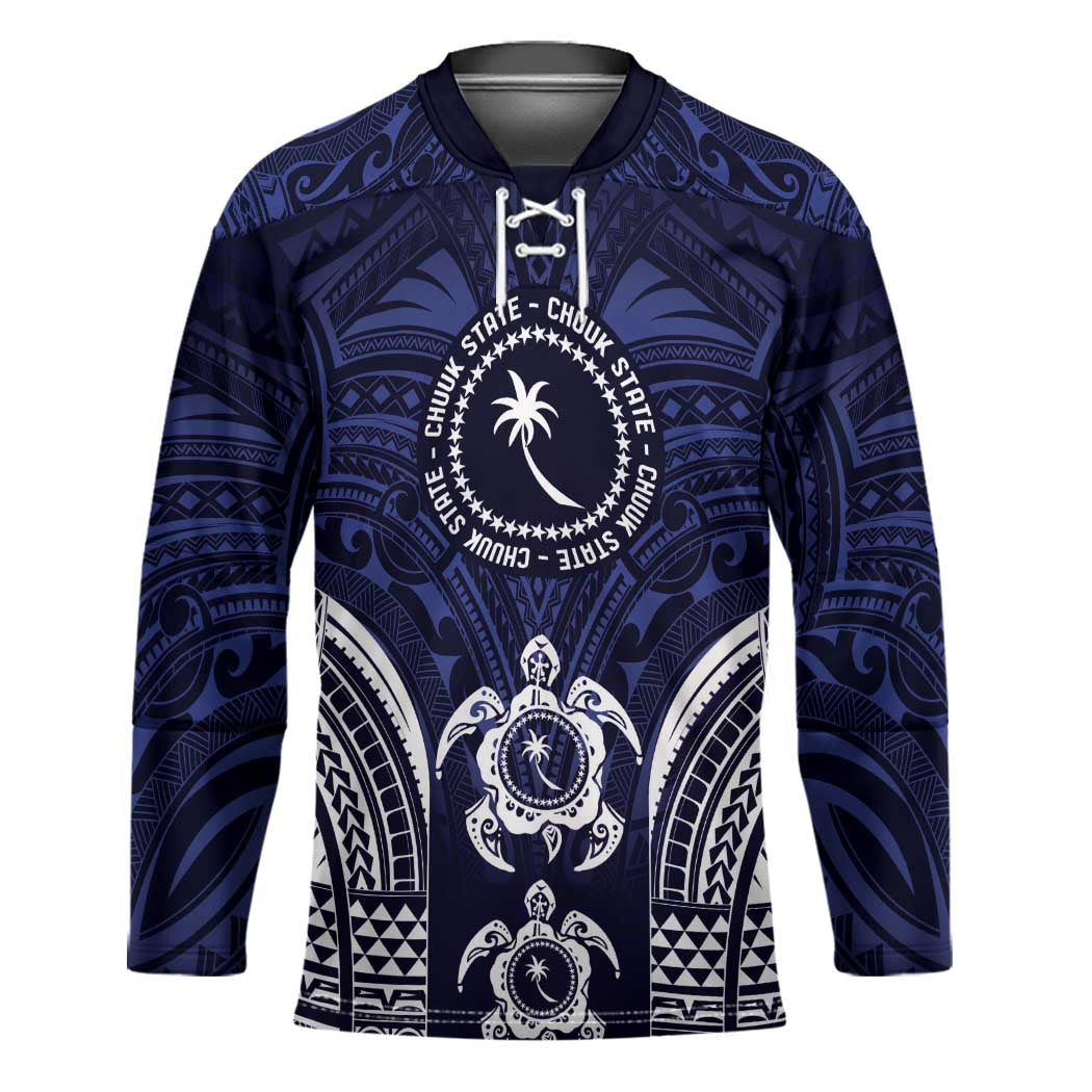 FSM Chuuk States Hockey Jersey Micronesia Six 9 One Polynesian Tribal Pattern - Polynesian Pride