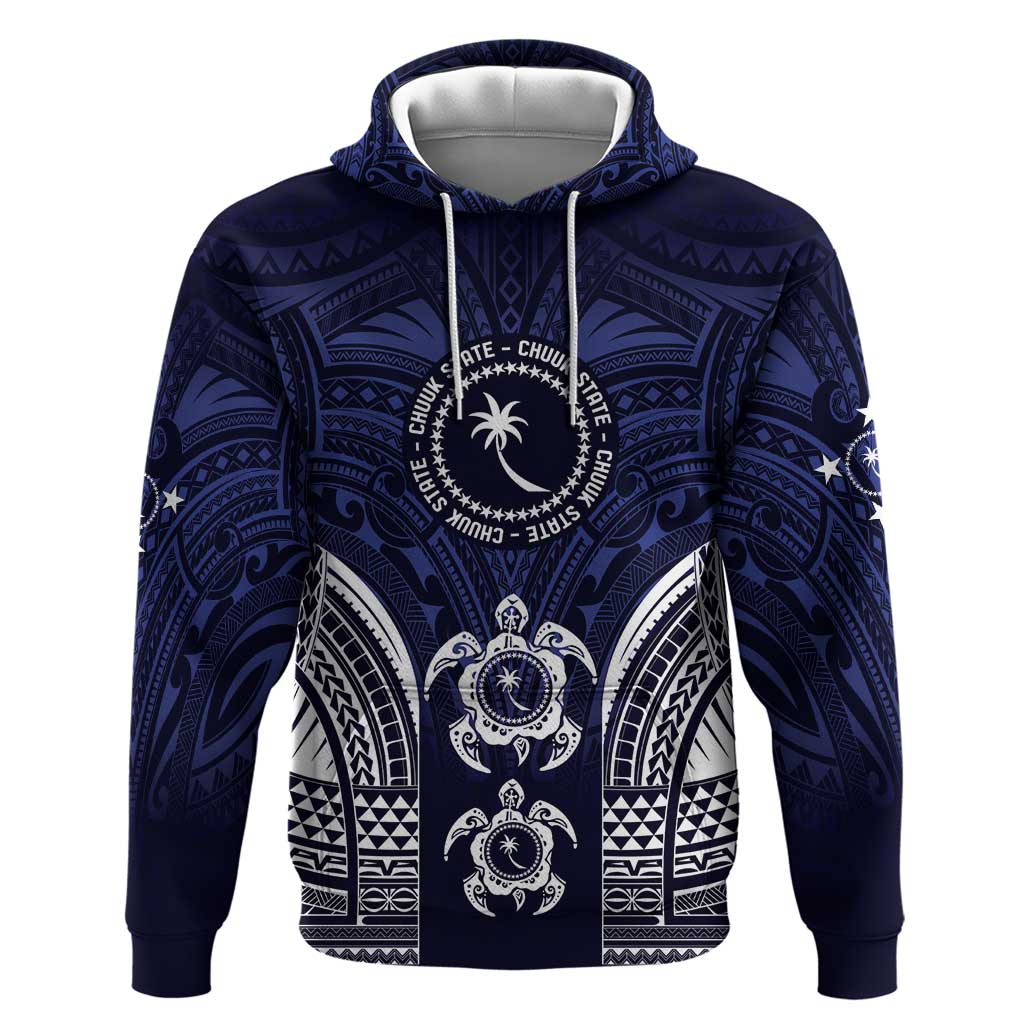 FSM Chuuk States Hoodie Micronesia Six 9 One Polynesian Tribal Pattern LT9 Pullover Hoodie Blue - Polynesian Pride