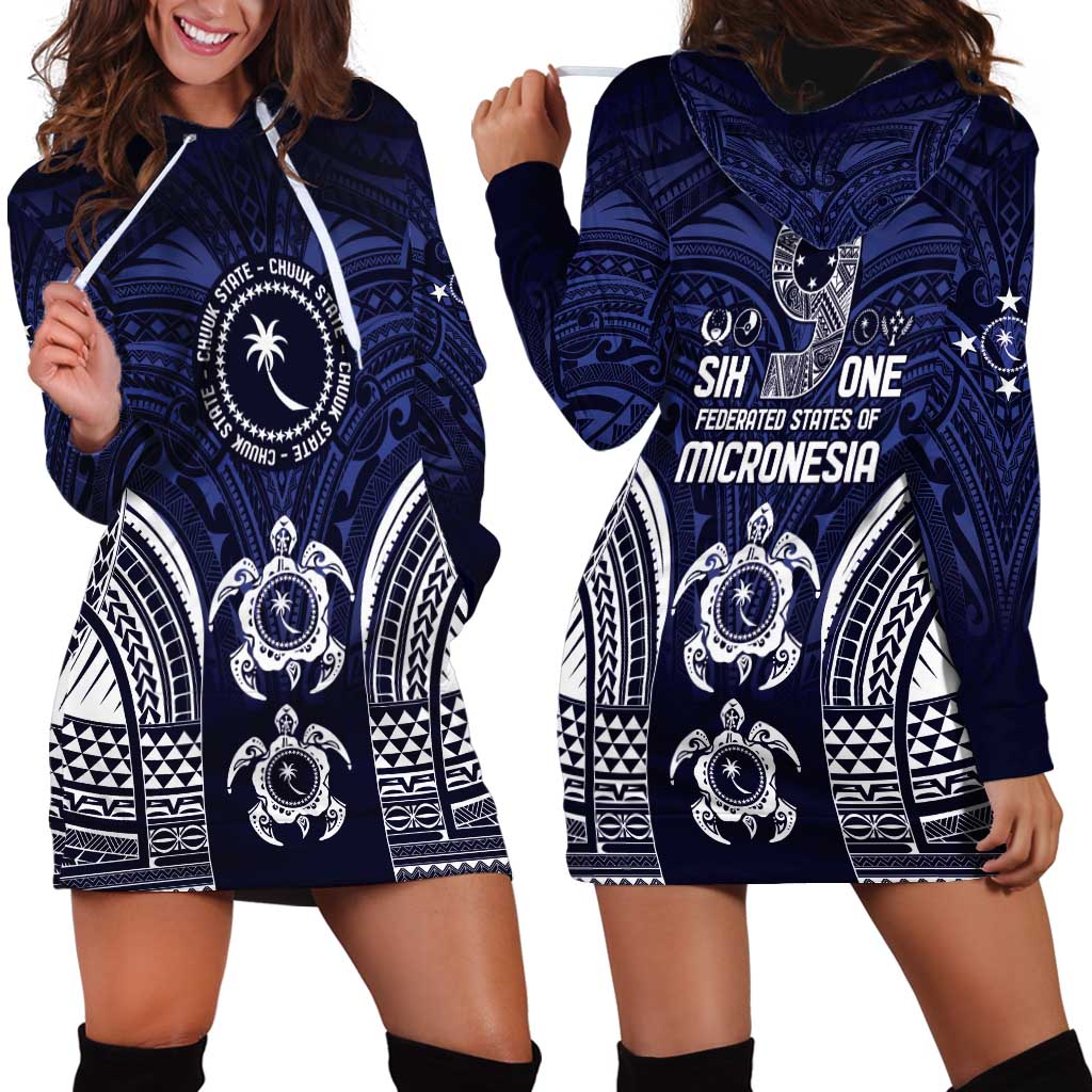 FSM Chuuk States Hoodie Dress Micronesia Six 9 One Polynesian Tribal Pattern LT9 - Polynesian Pride