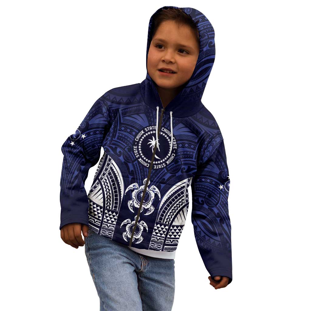 FSM Chuuk States Kid Hoodie Micronesia Six 9 One Polynesian Tribal Pattern