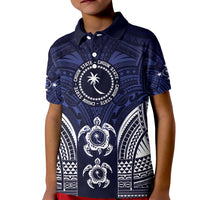 FSM Chuuk States Kid Polo Shirt Micronesia Six 9 One Polynesian Tribal Pattern LT9 Kid Blue - Polynesian Pride