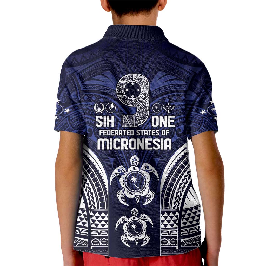 FSM Chuuk States Kid Polo Shirt Micronesia Six 9 One Polynesian Tribal Pattern LT9 - Polynesian Pride