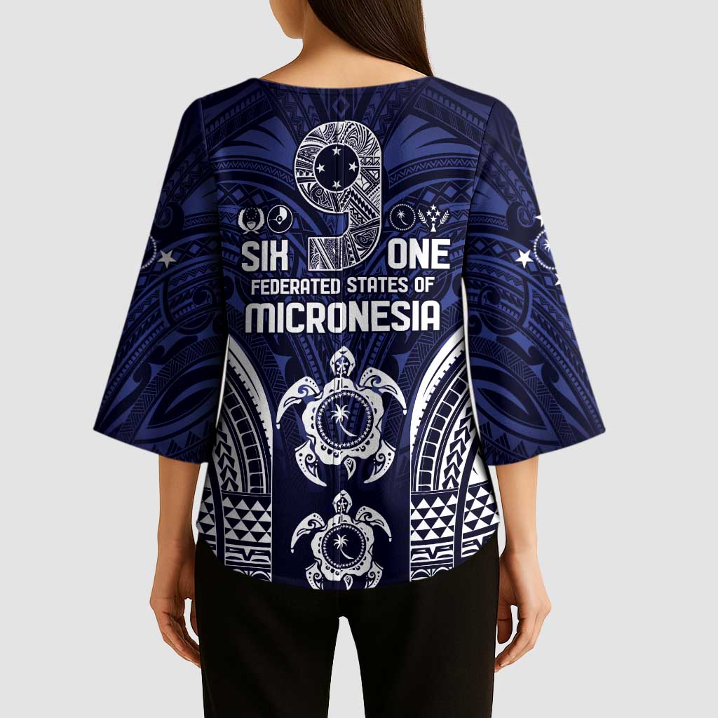 FSM Chuuk States Kimono Sleeve Blouse Micronesia Six 9 One Polynesian Tribal Pattern - Polynesian Pride