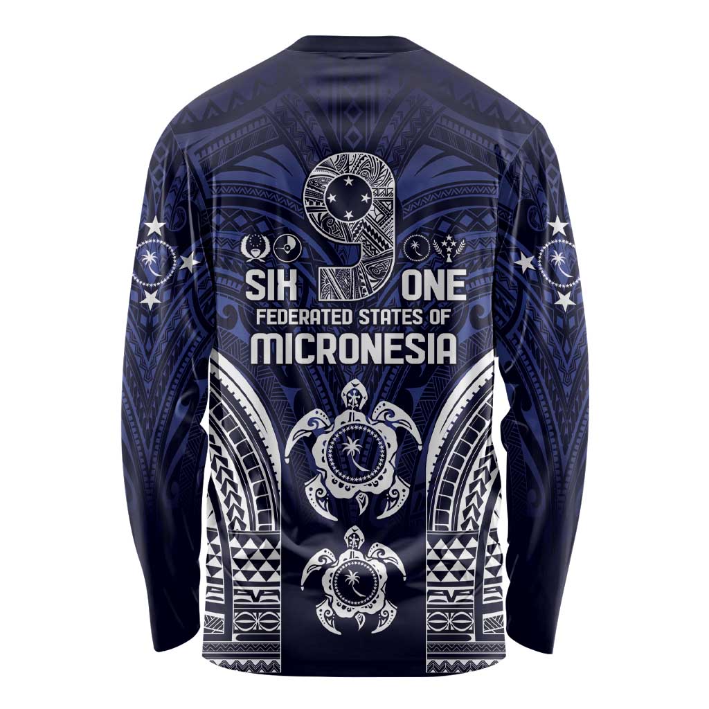 FSM Chuuk States Long Sleeve Shirt Micronesia Six 9 One Polynesian Tribal Pattern LT9 - Polynesian Pride