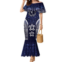 FSM Chuuk States Mermaid Dress Micronesia Six 9 One Polynesian Tribal Pattern LT9 Women Blue - Polynesian Pride
