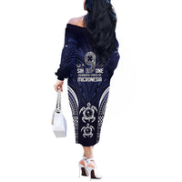 FSM Chuuk States Off The Shoulder Long Sleeve Dress Micronesia Six 9 One Polynesian Tribal Pattern LT9 - Polynesian Pride