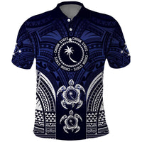 FSM Chuuk States Polo Shirt Micronesia Six 9 One Polynesian Tribal Pattern LT9 Blue - Polynesian Pride