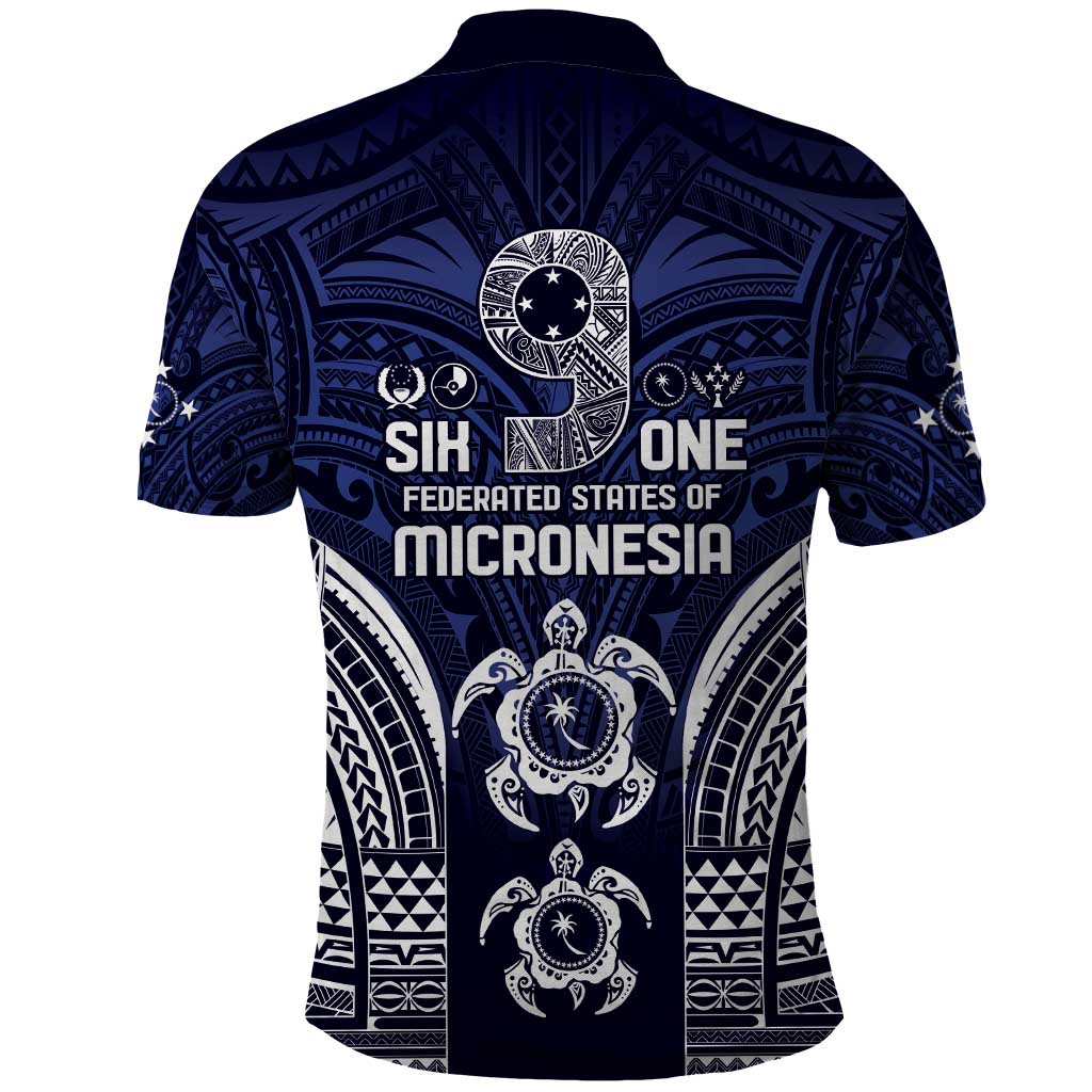 FSM Chuuk States Polo Shirt Micronesia Six 9 One Polynesian Tribal Pattern LT9 - Polynesian Pride