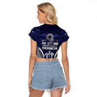 FSM Chuuk States Raglan Cropped T Shirt Micronesia Six 9 One Polynesian Tribal Pattern LT9 - Polynesian Pride