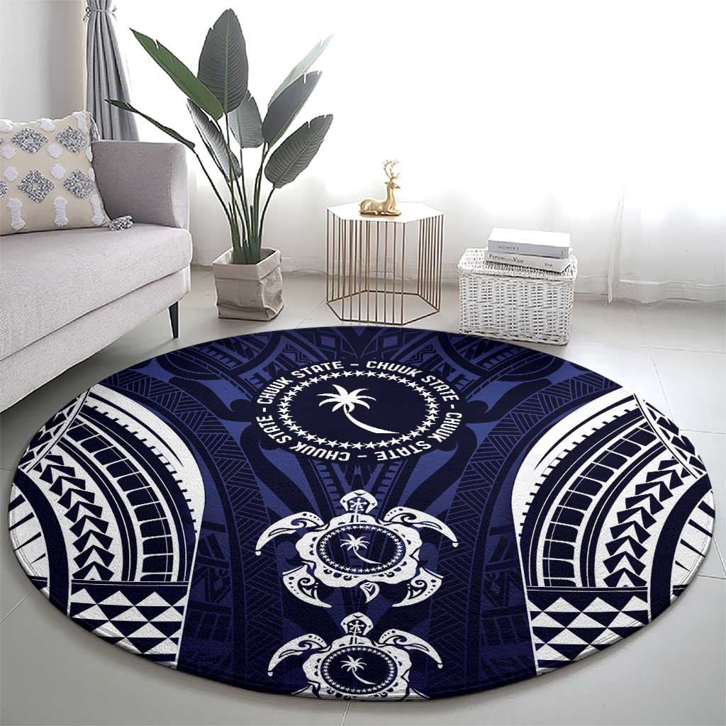 FSM Chuuk States Round Carpet Micronesia Six 9 One Polynesian Tribal Pattern