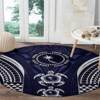 FSM Chuuk States Round Carpet Micronesia Six 9 One Polynesian Tribal Pattern