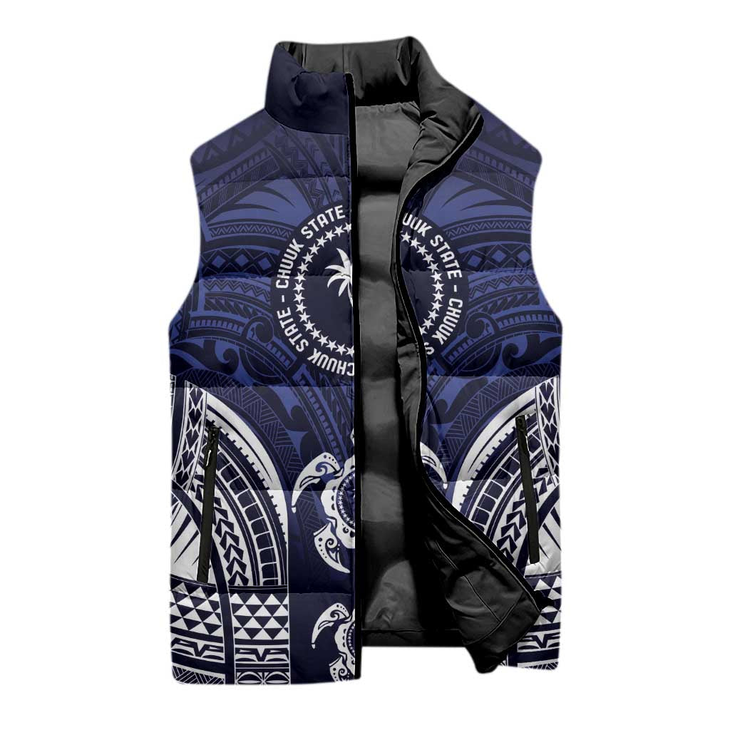 FSM Chuuk States Sleeveless Puffer Jacket Micronesia Six 9 One Polynesian Tribal Pattern - Polynesian Pride