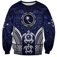 FSM Chuuk States Sweatshirt Micronesia Six 9 One Polynesian Tribal Pattern LT9 Unisex Blue - Polynesian Pride