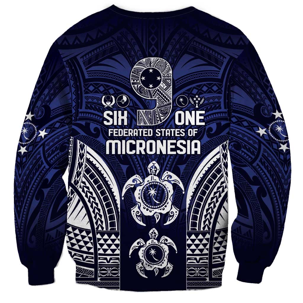 FSM Chuuk States Sweatshirt Micronesia Six 9 One Polynesian Tribal Pattern LT9 - Polynesian Pride