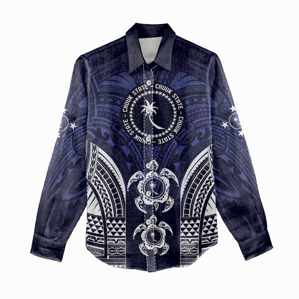 FSM Chuuk States Women Casual Shirt Micronesia Six 9 One Polynesian Tribal Pattern LT9 - Polynesian Pride