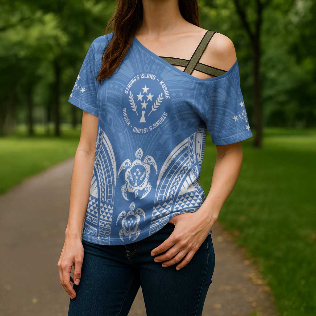 FSM Kosrae States Cross Shoulder Shirt Micronesia Six 9 One Polynesian Tribal Pattern - Polynesian Pride
