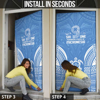 FSM Kosrae States Door Cover Micronesia Six 9 One Polynesian Tribal Pattern - Polynesian Pride