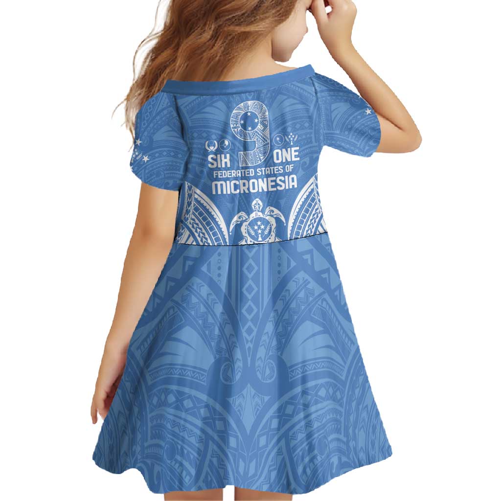 FSM Kosrae States Family Matching Short Sleeve Bodycon Dress and Hawaiian Shirt Micronesia Six 9 One Polynesian Tribal Pattern