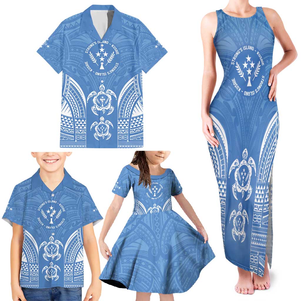 FSM Kosrae States Family Matching Tank Maxi Dress and Hawaiian Shirt Micronesia Six 9 One Polynesian Tribal Pattern