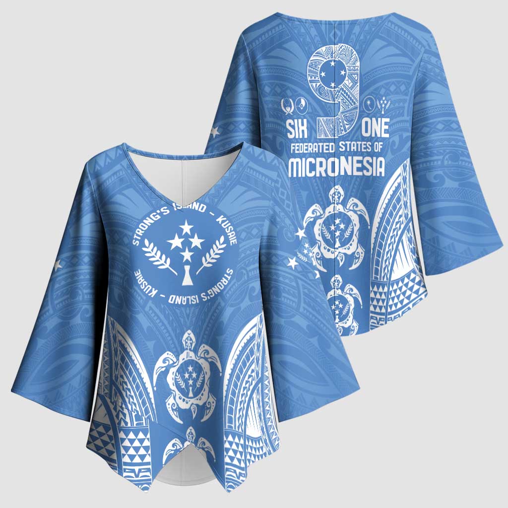 FSM Kosrae States Kimono Sleeve Blouse Micronesia Six 9 One Polynesian Tribal Pattern - Polynesian Pride