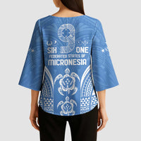 FSM Kosrae States Kimono Sleeve Blouse Micronesia Six 9 One Polynesian Tribal Pattern - Polynesian Pride