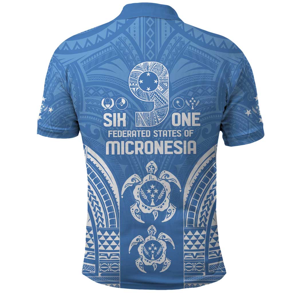 FSM Kosrae States Polo Shirt Micronesia Six 9 One Polynesian Tribal Pattern